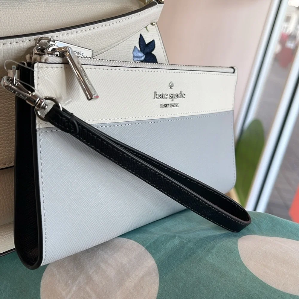 Kate Spade Madison Double Zip Wristlet Wallet Phone Holder 
Platinum Grey
NWT - Picture 6 of 16